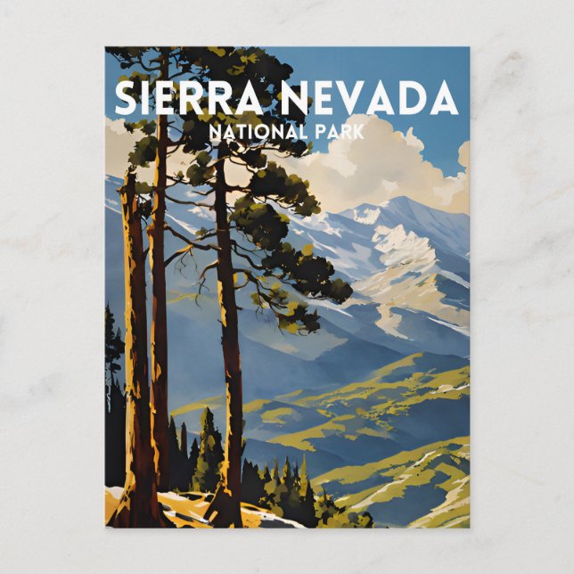 Nationalpark Sierra Nevada Vintag Postkarte (Vorderseite)