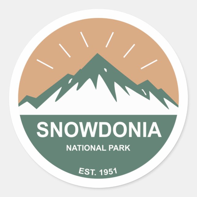 Nationalpark Snowdonia Runder Aufkleber (Vorderseite)