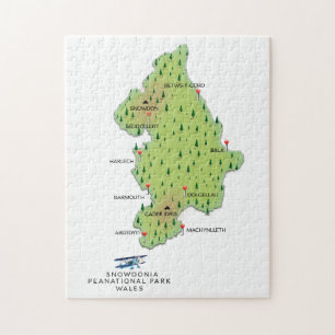 Nationalpark Snowdonia, Wales-Karte Puzzle