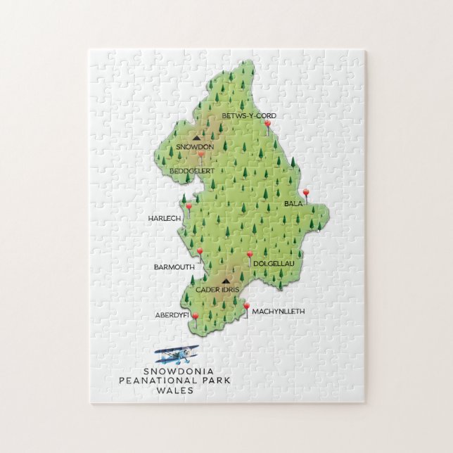 Nationalpark Snowdonia, Wales-Karte Puzzle (Vertikal)