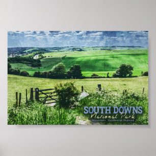 NATIONALPARK SÜDDOWNS - BRIGHTON - ENGLAND POSTER