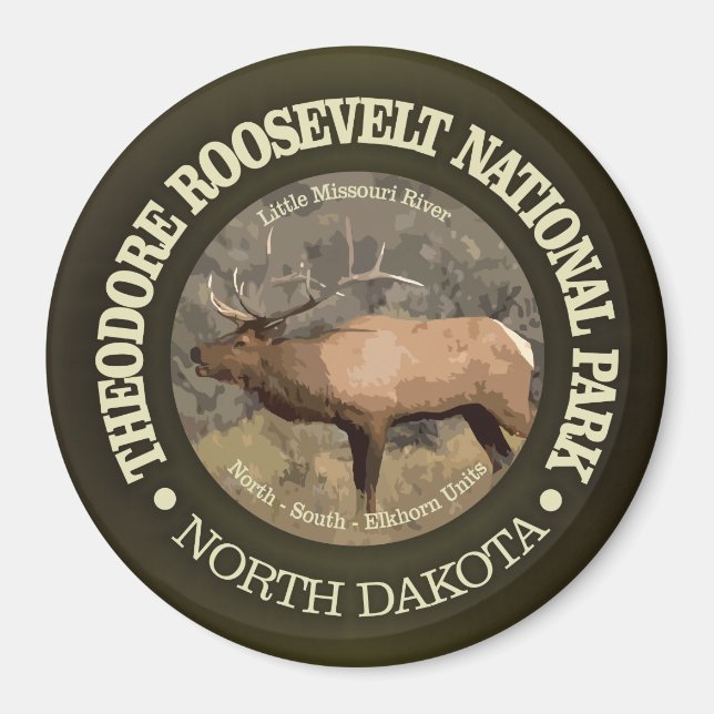 Nationalpark Theodore Roosevelt (Elch) Magnet (Vorne)