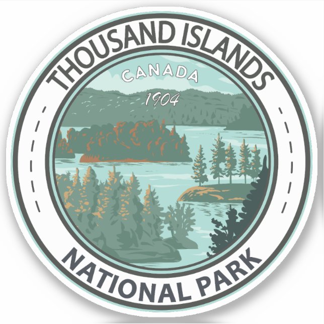 Nationalpark Thousineninseln Vintag Aufkleber (Vorderseite)