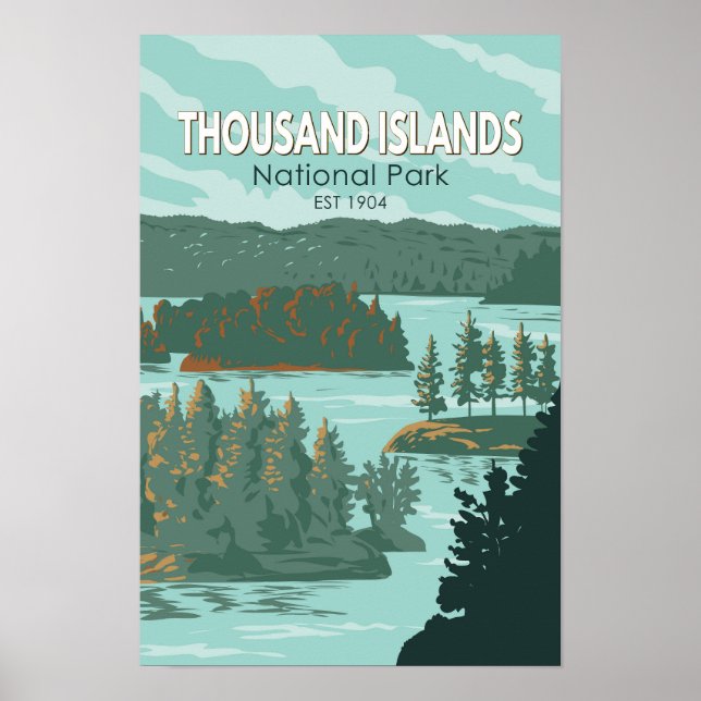 Nationalpark Thousineninseln Vintag Poster (Vorne)