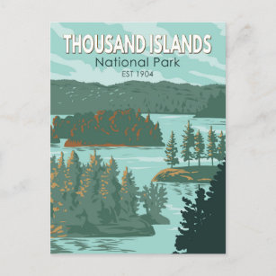 Nationalpark Thousineninseln Vintag Postkarte