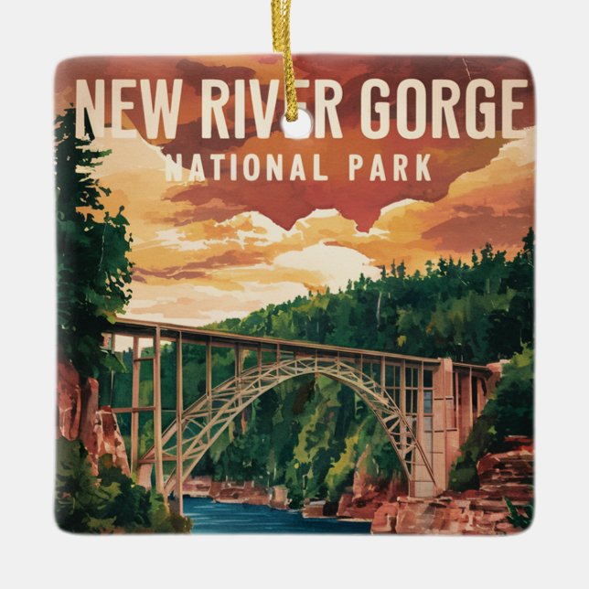 Nationalpark und Erhaltung der New River Gorge Keramikornament (Vorderseite)