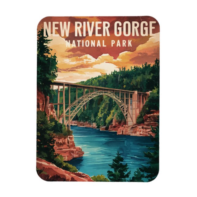 Nationalpark und Erhaltung der New River Gorge Magnet (Vertikal)