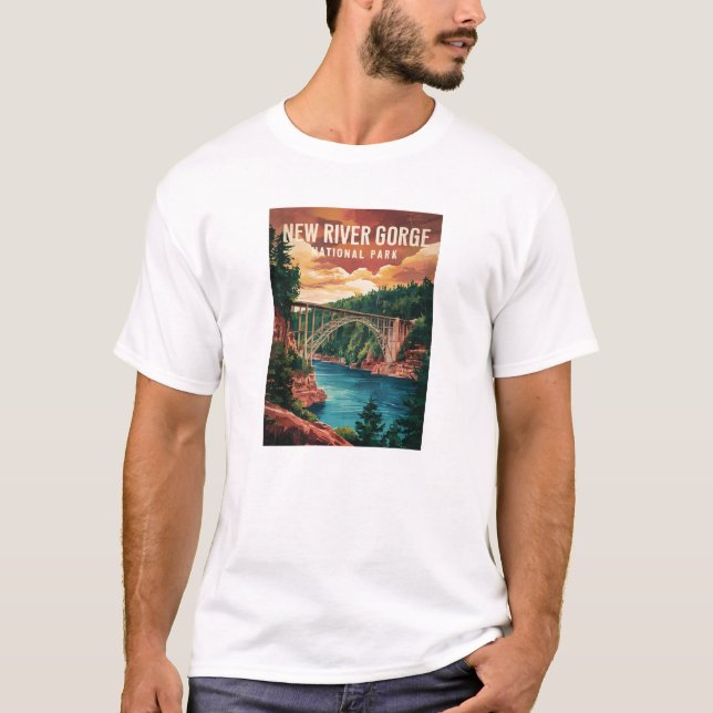 Nationalpark und Erhaltung der New River Gorge T-Shirt (Vorderseite)