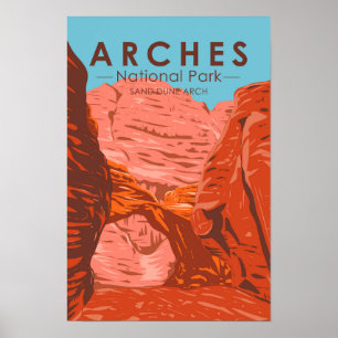Nationalpark Utah Sand Dune Vintag Poster