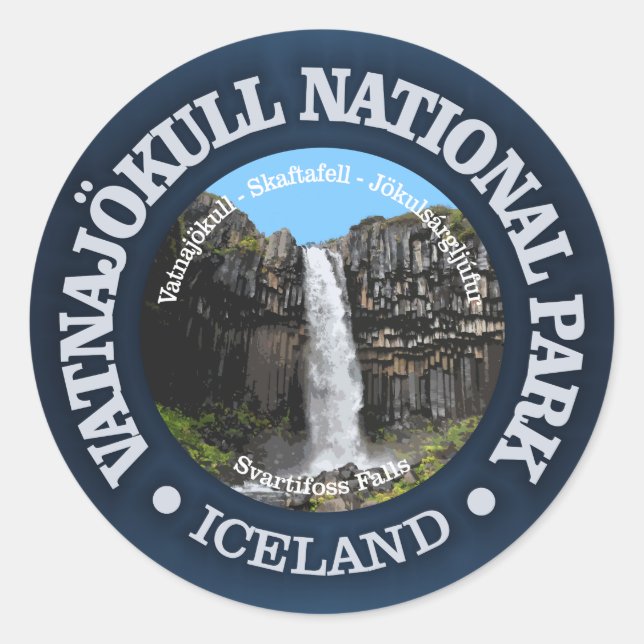 Nationalpark Vatnajokull Runder Aufkleber (Vorderseite)