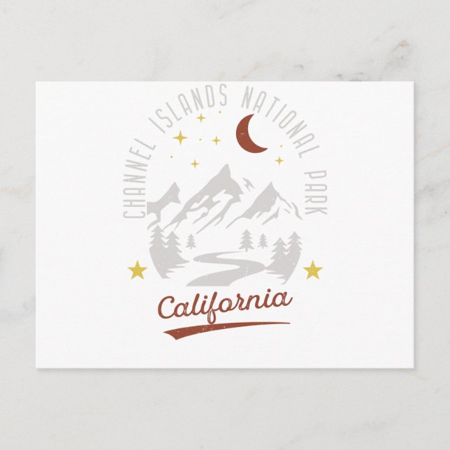 Nationalpark Vintage Kanalinseln Postkarte (Vorderseite)
