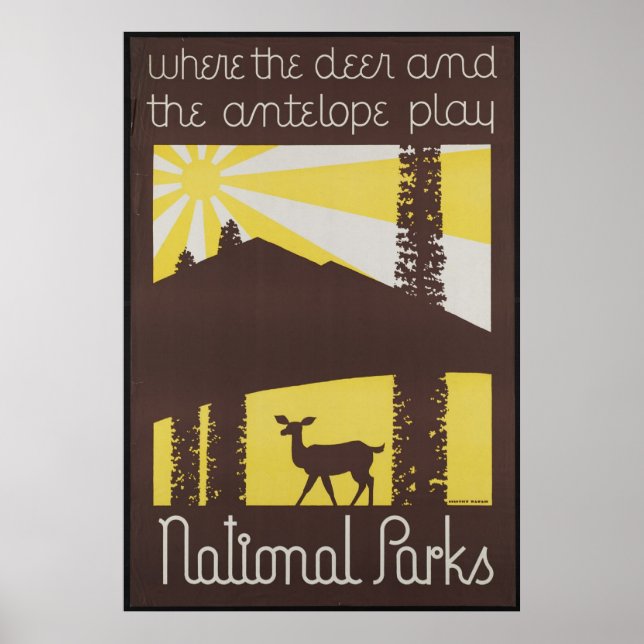 Nationalpark Vintage Travel Poster und Retro Print (Vorne)