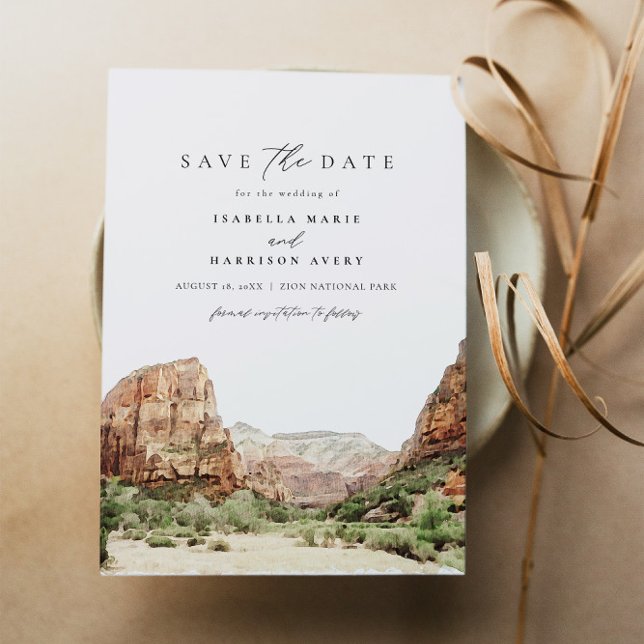 Nationalpark Wasserfarbe Zion Save the Date Einladung (Von Creator hochgeladen)