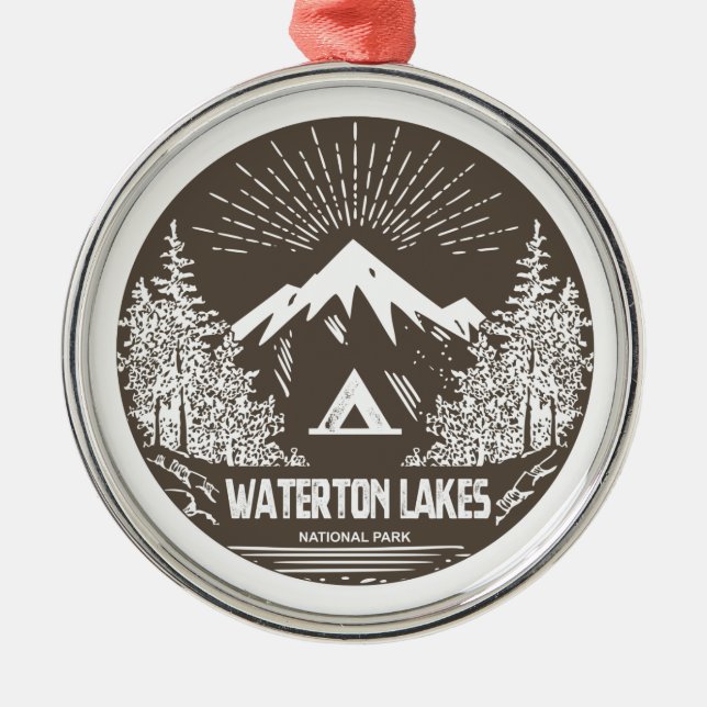 Nationalpark Waterton Lakes Ornament Aus Metall (Vorne)