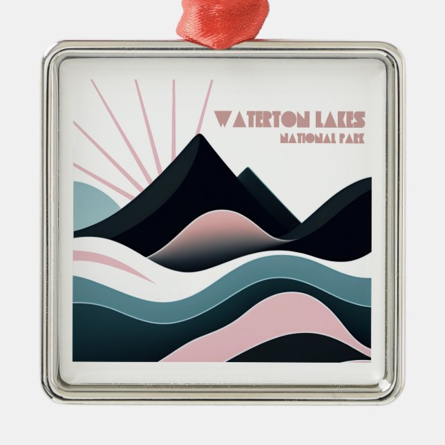 Nationalpark Waterton Lakes Ornament Aus Metall (Vorne)