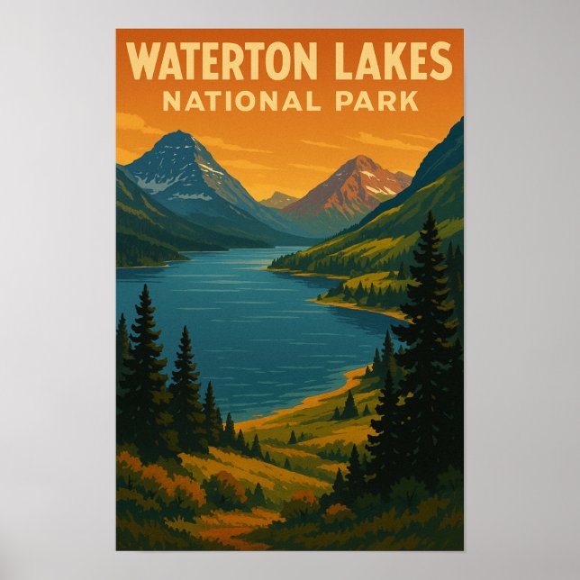 Nationalpark Waterton Lakes Poster (Vorne)