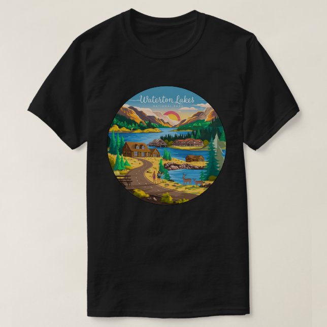 Nationalpark Waterton Lakes T-Shirt (Design vorne)