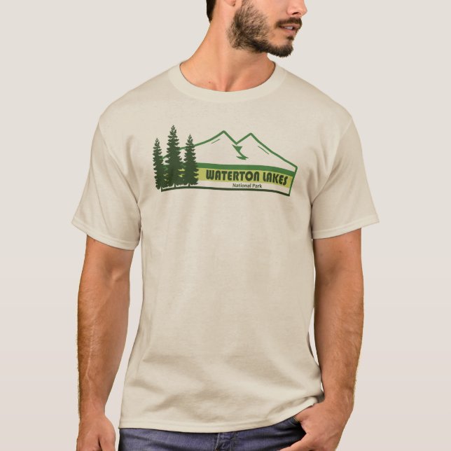 Nationalpark Waterton Seen Grüne Streifen T-Shirt (Vorderseite)