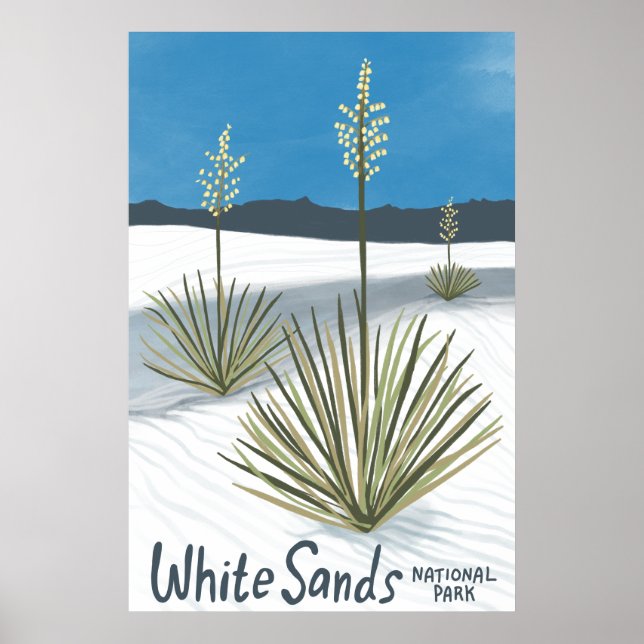 Nationalpark Weißer Sand New Mexico Gypsum Yucca Poster (Vorne)