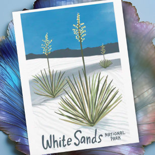 Nationalpark Weißer Sand New Mexico Gypsum Yucca Postkarte