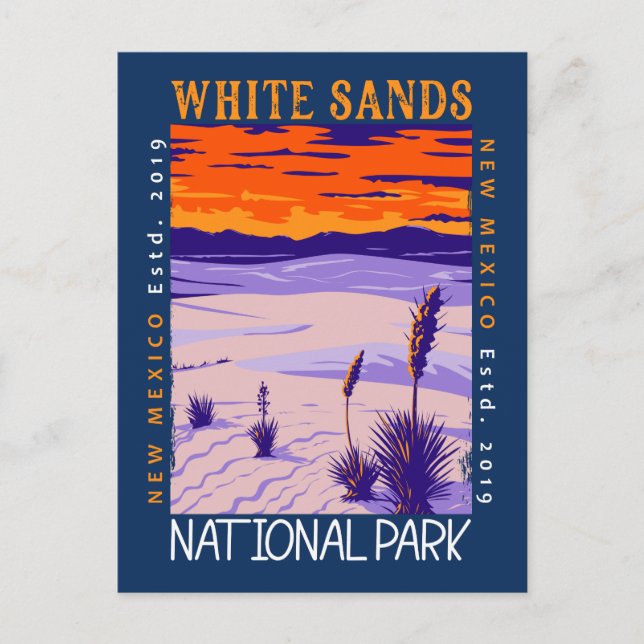 Nationalpark Weißer Sand Vintag beängstigend Postkarte (Vorderseite)