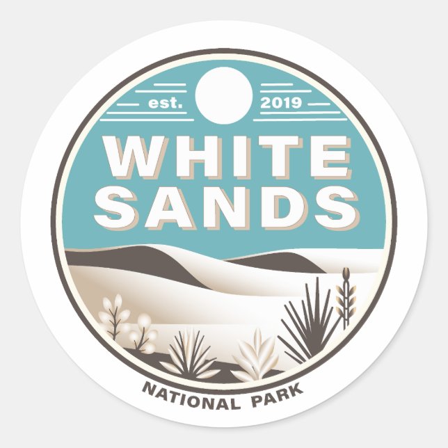 Nationalpark White Sands Runder Aufkleber (Vorderseite)