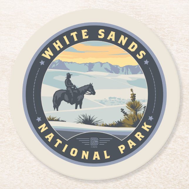Nationalpark White Sands Runder Pappuntersetzer (Vorderseite)