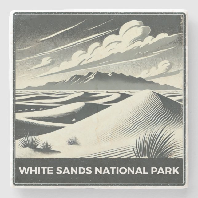 Nationalpark White Sands Steinuntersetzer (Vorderseite)