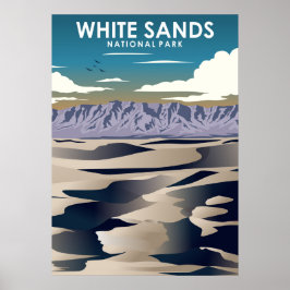 Nationalpark White Sands Vintag Minimal Poster