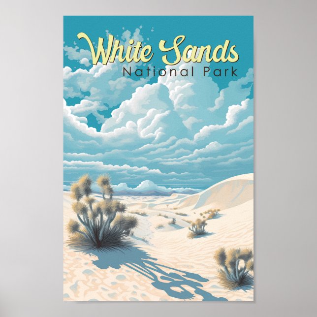 Nationalpark White Sands Vintage Poster (Vorne)
