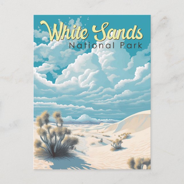 Nationalpark White Sands Vintage Postkarte (Vorderseite)