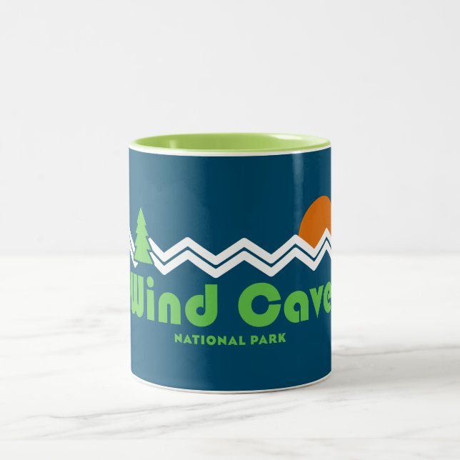 Nationalpark Windhöhle Retro Zweifarbige Tasse (Mittel)