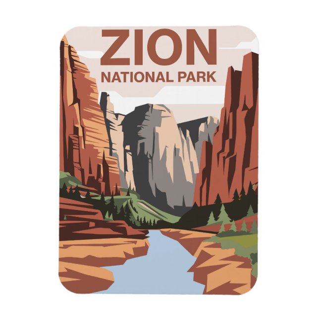 Nationalpark Zion Art Magnet (Vertikal)