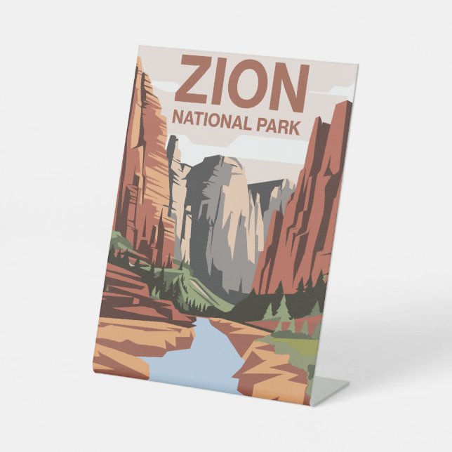 Nationalpark Zion Art Sockelschild (Vorderseite)