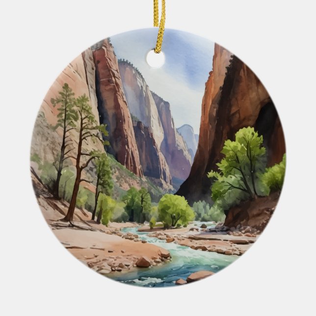 Nationalpark Zion Keramik Ornament (Vorne)