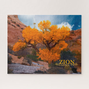 Nationalpark Zion Utah Goldener Herbstbaum Puzzle