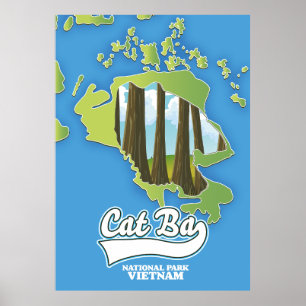 Nationalparkkarte für Katzen Poster