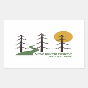 Nationalparkroute New River Gorge Rechteckiger Aufkleber