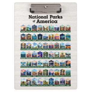 Nationalparks der USA USA Klemmbrett