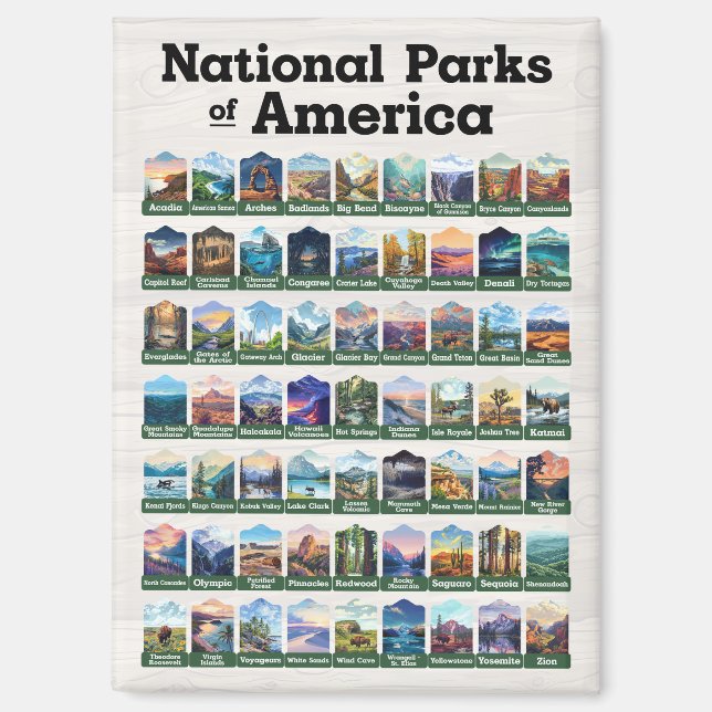 Nationalparks der USA USA Magnet (Vorderseite)
