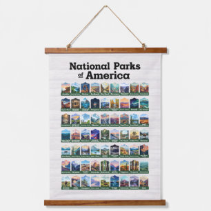 Nationalparks der USA USA Wandteppich Mit Holzrahmen