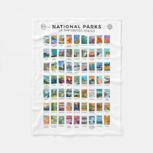 Nationalparks der Vereinigten Staaten Liste Vintag Fleecedecke