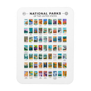 Nationalparks der Vereinigten Staaten Liste Vintag Magnet