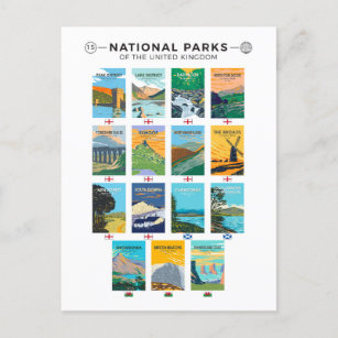 Nationalparks des Vereinigten Königreichs Postkarte