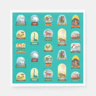 Nationalparks in Aquamarin Napkins Serviette