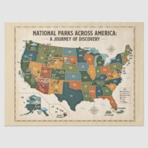 Nationalparks in ganz Amerika Seidenpapier