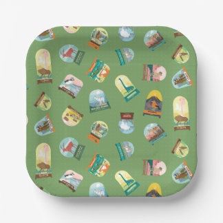 Nationalparks in Tellern des Grünbuchs Pappteller