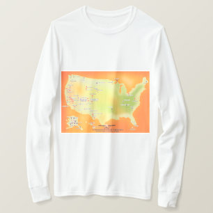 Nationalparks-Karte der Vereinigten Staaten von Am T-Shirt