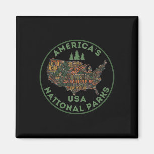 Nationalparks Karte Wandern Reisen Camping Outdoor Magnet