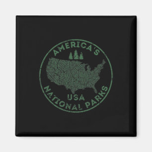 Nationalparks Karte Wandern Reisen Camping Outdoor Magnet